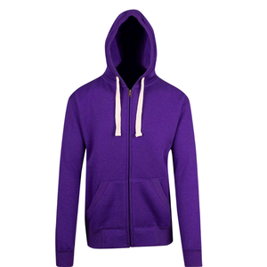 Sudadera con Capucha Morada con Cierre, Unisex, de Algodón y Felpa, con Cremallera Completa, Informal, para Invierno, Tejido Suave y Cálido, Venta al por Mayor - Product Image 1