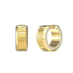 Para el modelo Friday05013JWYGT-U Pendientes de Aro con Cristales y Baño de Oro de 22k, Lujosos y Unisex - Product Image 1