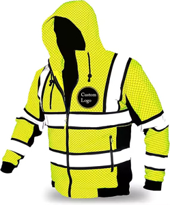 Chaqueta de seguridad de alta visibilidad con chaleco reflectante Logotipo personalizable Característica a prueba de agua para el trabajo Seguridad y uniformes Chaquetas para hombres - Product Image 1