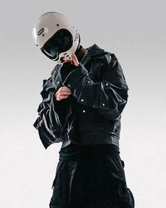 Sweat à capuche zippé personnalisé Y2K Hip Hop Streetwear 2026 pour homme, en coton, avec imprimé graphique Cyberpunk, pour le quotidien - Product Image 3