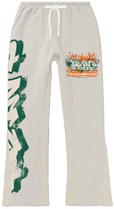 Tracksuit Sweatsuit Custom Puff Print Crop Top Hoodie and Flare Sweatpants Set <b>Sweat</b> Jogger Stacked <b>Pants</b> Track Suit Set for Men - Product Image 6