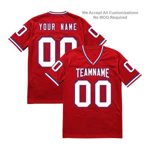 Maillot de sport OEM de haute qualité, imprimé personnalisé, pour hommes, en maille respirante et anti-rides, vêtements de football américain en polyester pour adultes - Product Image 2