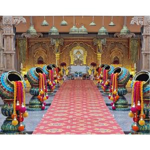Pots décoratifs de mariage indien pour la zone de passerelle Pots colorés en PRF pour mariage Aisleway Pots de style indien du sud pour mariage - Product Image 1