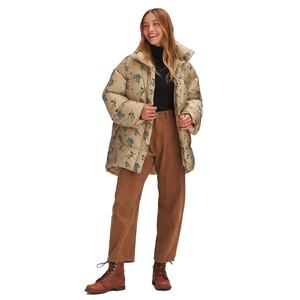 Blousons matelassés imprimés sur mesure 2024 pour femmes, blouson matelassé imprimé feuilles de haute qualité, vente en gros de manteaux longs matelassés pour femmes - Product Image 3