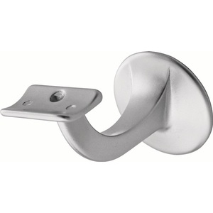 Aluminum Handrail Bracket 3506 Silver Anodized Curved Support with 56mm <b>Wall</b> <b>Plate</b> by HERMETA - Product Image 1