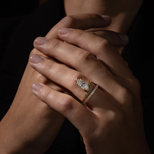 วงแหวนคู่3 CT Marquise Marquise CUT Moissanite ยาวตัด Moissanite วงคู่ที่ไม่ซ้ำกันออกแบบวงแหวนสำหรับผู้หญิง - Product Image 4