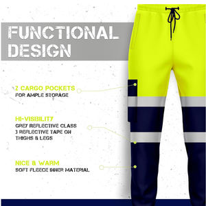 Pantalon de travail de sport personnalisé pour hommes, haute visibilité, résistant 3XL, fourniture en gros, pantalon de sécurité réfléchissant haute visibilité - Product Image 3