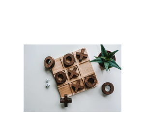 Juego de mesa de madera Tic Tac Toe divertido interior niños familia pieza de diseño saludable para uso de regalos de cumpleaños - Product Image 1