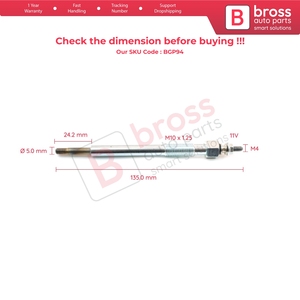 BGP94 1 Piece Glow <b>Plug</b> Auxiliary <b>Heater</b> 11 Volt 7701057806 1214079 for 3.0 Engine - Product Image 5