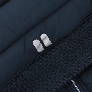 Chaqueta acolchada con cuello levantado para hombre, diseño personalizado, azul, OEM, invierno, Otoño, cremallera, lona lisa, tarifa baja - Product Image 6