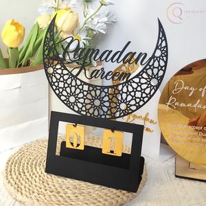 Calendario de Mesa de Ramadán con Diseño Decorativo Islámico |   Decoración de Escritorio de Metal Resistente al Agua para el Hogar y la Oficina, Regalo Festivo - Product Image 6