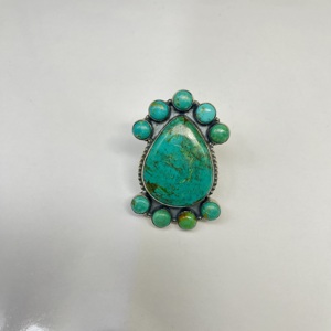 แหวนสีเทอร์ควอยซ์ธรรมชาติแหวนเงินสเตอร์ลิงแหวนสวยงามแหวนแต่งงานแหวนโบฮีเมียแหวนเทอร์ควอยซ์โม925 - Product Image 1