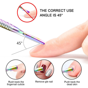 Empujador de cutículas de acero inoxidable de doble punta para manicura-Herramienta de cuidado de uñas personalizable ligera reutilizable Precios competitivos - Product Image 6