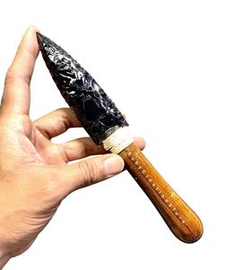 Punta de Flecha de Obsidiana Negra Tallada a Mano de Primera Calidad, 8 Pulgadas, Piedra Preciosa Grande, Punta de Cristal para Decoración y Energía Curativa - Product Image 6