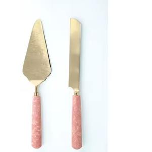 Décoration de fête de mariage design moderne ensemble de serveur de gâteau en acier et métal ustensile de service serveur de gâteau en métal - Product Image 6