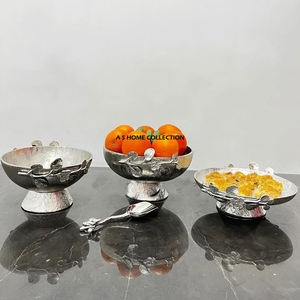 Top tendance facile à nettoyer bol à noix en métal de qualité alimentaire plat de fruits en laiton en acier inoxydable pour manger servant un design feuillu pour la maison - Product Image 4