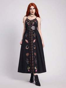 Vestido túnica mexicano bordado para mujer, tela de poliéster 100%, suave y transpirable, precio al por mayor, vestidos de estilo nacional para mujer - Product Image 2