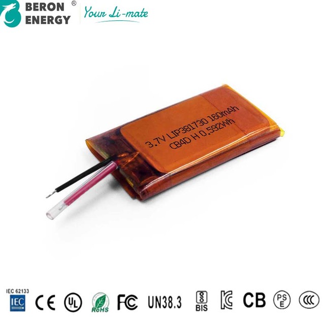 160mAh 3.7V LiPo Battery for Kids GPS Smart Watch Safe Reliable Thin Design Student School Children Watch Power Cell