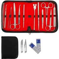 Kit d'instruments de suture manuels professionnels de haute qualité et durables, 13 pièces, en acier inoxydable allemand, comprenant ciseaux, pinces, détartreurs et forceps
