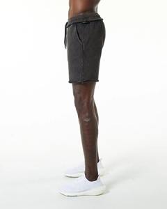 Pantalones cortos de lavado ácido impresos por sublimación al por mayor \ ropa informal cintura alta con cordón resistente piedra impresa ácido lavado corto hombres - Product Image 3