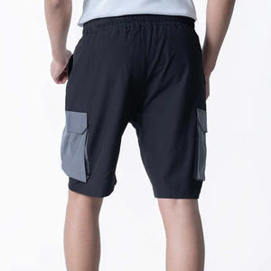 Short Cargo solide 100% coton pour hommes de haute qualité multi-poches grande taille coupe ample droite légèrement extensible longueur courte - Product Image 3