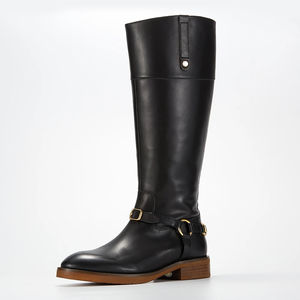 Botas de Montar a Caballo de Cuero con Logotipo Personalizado de Moda 2025, Botas de Montar de Cuero Transpirables de Buena Calidad para Hombre - Product Image 2