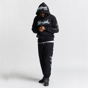 Chándal pulóver Jogger pantalones conjunto con capucha bordado personalizado chándal polar algodón chándal y pantalones de chándal conjunto para hombres - Product Image 3