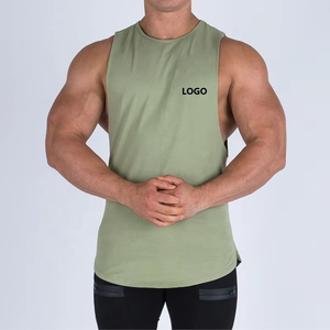 Custom Plain Man Extreme Dropped Armhole Singlet Blank Workout Athletic Male Fitness Tank Top Custom <b>Stringer</b> Gym Men - Product Image 6