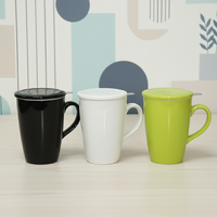 Mug à thé en porcelaine de haute qualité 3458984, nouveau design durable avec couvercle et infuseur, style nordique