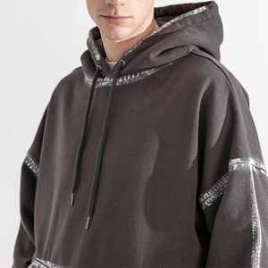 Sweats à capuche pour hommes avec épaules tombantes personnalisé 100% coton sweat à capuche décontracté délavé haute qualité pull surdimensionné polaire sweat à capuche pour hommes - Product Image 3