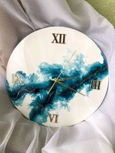 PIGMENTS Horloge murale en résine époxy Résine époxy Salon meilleur qulatiye Meubles Décoration intérieure Horloge murale personnalisée meilleur - Product Image 6