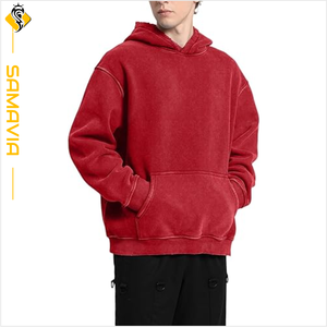 Sweat-shirts à capuche en molleton pour hommes, personnalisés OEM, délavés à l'acide, teints en uni, respirants, anti-boulochage, séchage rapide, brodés, prêts à expédier - Product Image 3