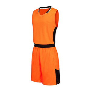 Conjunto de Camiseta de Baloncesto Naranja para Hombre, Cuello en V, Sin Mangas, Absorbe la Humedad, 100% Poliéster, Uniforme con Estampado Sublimado - Product Image 3