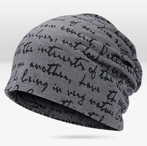 Bonnet en coton double couche uni, doublure en peluche épaisse, bonnet en jersey ample, design d'image de dessin animé pour les voyages et la plage - Product Image 2