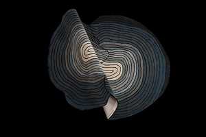 Alfombra de suelo con acento geométrico contemporáneo Alfombra de lana gris azul abstracta moderna para sala de estar para sofá y mesa de centro - Product Image 3