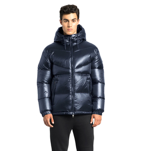 Veste bouffante respirante de haute qualité pour hommes saison d'hiver grande taille à manches longues fermeture à glissière sur toile imprimée imperméable - Product Image 1