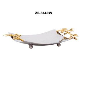 Bandeja Decorativa de Metal Hecha a Mano para Hogares Elegantes, Bandeja de Plástico Exclusiva Hecha a Mano, Plateada, Segura, Ecológica, Estilo Americano - Product Image 4