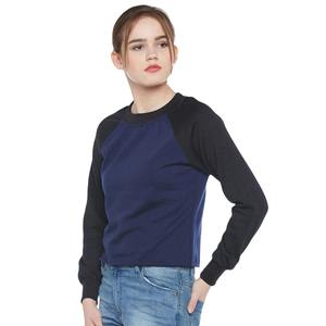 Sudaderas con estampado de otoño para mujer de la mejor calidad, jersey de gran tamaño personalizable de algodón 100% con logotipo frontal de Color sólido - Product Image 3