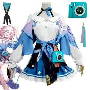 Honkai Star Rail 7 Maret kostum Cosplay kamera Model sarung tangan kerah Halloween karnaval Anime Lolita pakaian wanita