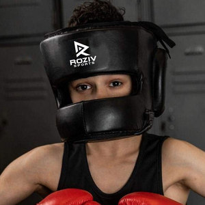 Protège-tête de boxe haute qualité le plus vendu – Logo couleur personnalisé, cuir PU, visière transparente réglable, taille personnalisable, protection - Product Image 6