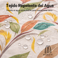 Juego de Cojines para Sofá de Jardín Manemi con Diseño de Follaje, 120x80 + 120x50 cm, Resistentes al Agua, Extraíbles y Lavables a Máquina