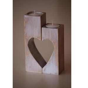 <b>Couple</b> <b>Present</b> Wooden Tealight Candle Holder Heart Shape Romantic Decor Rustic Home Decoration Item Wooden Gift For <b>Anniversary</b> - Product Image 2