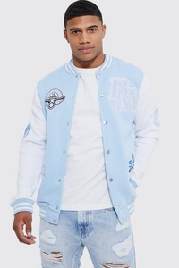 2024 nouveau Style hommes personnalisé laine université veste rose cuir corps blanc broderie support fermeture à glissière Chenille tissé méthode - Product Image 2