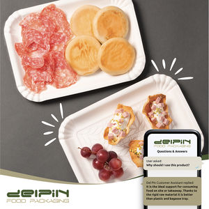 Fabriqué en Italie Plateau en carton blanc rectangulaire écologique biodégradable jetable de différentes tailles prêt à expédier - Product Image 5