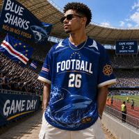 Maillot de football personnalisé pour supporters, surdimensionné, inspiré du Cap-Vert, tenue de match, chemises sublimées