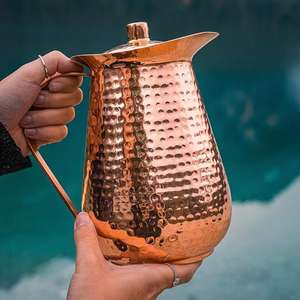 Hammered Design Copper <b>Water</b> Jug Decorative <b>Water</b> Serving <b>Kettle</b> And Pitcher OEM ODM Customized Drinkware Copper Jugs Wholesale - Product Image 3