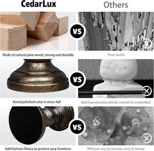 Portavelas de Madera Hechos a Mano |   Juego de Portavelas de Pilar Vintage |   Decoración Rústica para el Hogar - Product Image 4