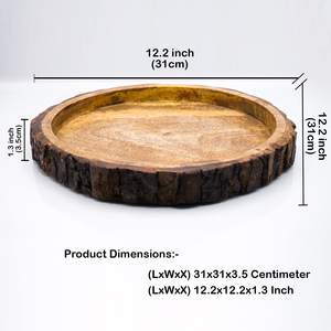 Plateau de service en bois de forme circulaire de haute qualité, design haut de gamme, plateau de service décoratif portable disponible - Product Image 2