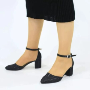 Chaussures pour femmes, talons bas, chaussures décontractées en platine, argentées, 5 cm, sherry, 40-43, fabriquées en Turquie - Product Image 1