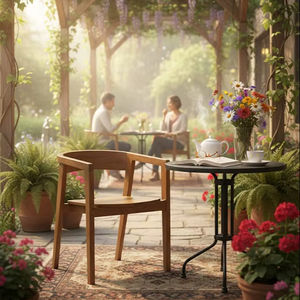 Solobeat Modern Solid <b>Wood</b> <b>Armchair</b> Eco-Friendly for Dining Restaurant Outdoor Living Room & Apartment Use - Product Image 1